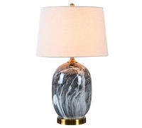 QYYZTQY Table Lamps Bedroom Bedside Lamp Grey Stone Pattern Ceramics Desk Lamp Large Table Lamps for Living Room Office Night Lamp Reading Lamp Handmade
