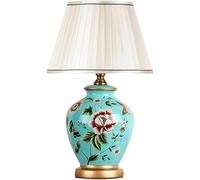 QYYZTQY Table Lamps Ceramic Table Lamp Ceramic Flower and Bird Desk Light Chinese Style Ginger Jar Desk Nightstand Lamps Decorative for Bedroom Bedside Living Room Study Hotel (C)