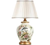 QYYZTQY Table Lamps Ceramic Table Lamp Ceramic Flower and Bird Desk Light Chinese Style Ginger Jar Desk Nightstand Lamps Decorative for Bedroom Bedside Living Room Study Hotel (B)