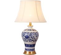 QYYZTQY Table Lamps with Blue and White Porcelain Vase Bedroom Desk Lamp Glazed Ceramic Table Lamp Large Oriental Ceramics Table Lamp for Living Room Office Night Lamp