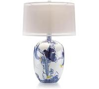 QYYZTQY Table Light Nightstand Lamp Ceramic Table Lamp Hand-Painted Ink Painting Bedside Lamp Fabric Lampshade Nightstand Lamp for Living Room Bedroom Table Lamps for Bedroom