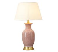 QYYZTQY Table Light Nightstand Lamp Ceramic Table Lamp with Shade European Retro Ice Crack Bedside Desk Lights for Bedroom Hotel Living Room Lamp Table Lamps for Bedroom(B,Button Switch)