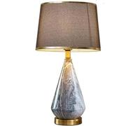 QYYZTQY Table Light Nightstand Lamp Copper Table Lamp Glazed Marble Pattern Ceramic Bedside Lamp Linen Nightstand Lamp for Living Room Bedroom Table Lamps for Bedroom (A 33 * 59cm)