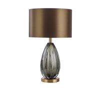 QYYZTQY Table Light Nightstand Lamp Table Lamp Fabric Lampshade Glass Body Desk Lamp E27 Desk Light Nightstand Lamp Metal Base Table Lamps for Bedroom(Remote Control Switch,62 * 36cm)