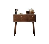 QYYZTQY Table,Table Vintage Walnut Bedroom Small Desk Makeup Stool Set Wooden with Drawer Dressing Table