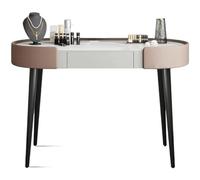 QYYZTQY Table,Vanity Makeup Slate Leather-Edged Dresser Set, Stainless Steel Tripod Table with Drawers Dressing Table,A,100CM