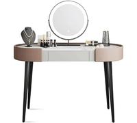 QYYZTQY Table,Vanity Makeup Slate Leather-Edged Dresser Set, Stainless Steel Tripod Table with Drawers Dressing Table,B,120CM