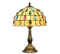 QYYZTQY Tafe European Table Lamp Retro Creative Vitrail Suitable for Bedside Bedroom Bar Restaurant Gift Living Room Warm as Ever
