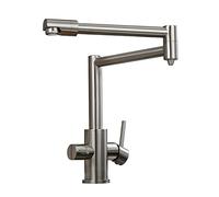 QYYZTQY Taps 3 Way Sink Mixer Tap Brass Hot and Cold Pure Water Dual Purpose 360°Rotating Direct Drinking Kitchen Faucet-Brushed Nickel