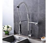 QYYZTQY Taps Chrome Spring Pull Down Faucet Deck Mounted Hands Shower Head Kitchen Mixer with Side Spout