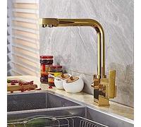 QYYZTQY Taps Kitchen Faucet Soild Brass Mixer Tap Dual Spouts Deck Mount