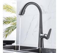 QYYZTQY taps Spray Modes 360 Degree Swivel Tap,Single Handle Pull out Kitchen Mixer Tap,Kitchen faucets with Hot and Cold Water Mixer, Gray