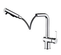 QYYZTQY taps with Pull out Spray,Mixer Tap Kitchen Sink, Hot and Cold 360°Swivel,2 Functions,Faucet-B Chrome Shower Head