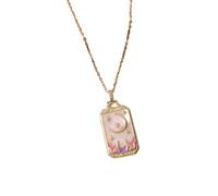 QYYZTQY Tarot Card Necklace For Women and Girls, Punk Tarot Sun God Star Moon Hand Flame Square Necklace, Pisces Necklace, Taurus Necklace, Celestial Necklace, Pisces Necklace For Women