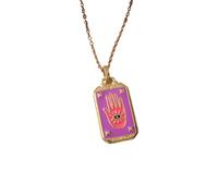 QYYZTQY Tarot Card Necklace For Women and Girls, Punk Tarot Sun God Star Moon Hand Flame Square Necklace, Pisces Necklace, Taurus Necklace, Celestial Necklace, Pisces Necklace For Women