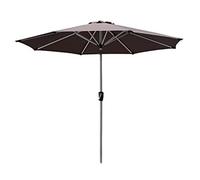 QYYZTQY Tilt Umbrella,270cm Aluminium Pole Beach Parasol with Crank Sun Protection,Outdoor Umbrella for Garden Deck Backyard and Pool (Brown)