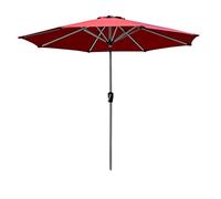 QYYZTQY Tilt Umbrella,270cm Aluminium Pole Beach Parasol with Crank Sun Protection,Outdoor Umbrella for Garden Deck Backyard and Pool (Red)