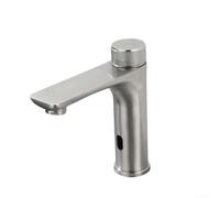 QYYZTQY Touchless Sensor Stainless Steel Hot Cold Water Mixer Tap Kitchen Bathroom Mot Activated Sink Faucet for Home & Hotel (Silver)