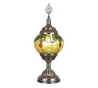 QYYZTQY Turkish Table Lamp Vintage Night Stand Light Moroccan Bohemian Desk Lights Style Stained Glass Bedside Column Table Lamps for Bedroom Office Living Room Restaurant