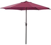 QYYZTQY Umbrella Outdoor Table Garden Parasol for Lawn Deck Patio and Balcony,Umbrella Sun Shade UV Protective Market Striped with Push Button Tilt Crank (Red)