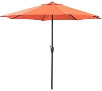 QYYZTQY Umbrella Outdoor Table Garden Parasol for Lawn Deck Patio and Balcony,Umbrella Sun Shade UV Protective Market Striped with Push Button Tilt Crank (Orange)