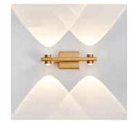 QYYZTQY Up Down Wall Light, Indoor Wall Sconces Decorative Lighting Bathroom Vanity Light, 3000K Matte Led Spot Light Fixtures for Living Room Stair Bedroom,Gold,6 Lights (Color : Gold, Size : 4