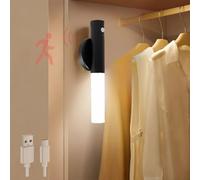 QYYZTQY USB Rechargeable with Motion Sensor Portable Removable Wall Light Magnetic Cordless Stick Night Lamp Indoor Hallway Stairway Porch (2 Packs)