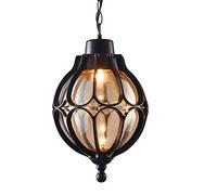 QYYZTQY V-intage Aluminium Outdoor Glass Globe Rainproof Exterior Hanging Lamps Mediterranean Waterproof Ceiling Pendant Lamp Continental Villa Pavilion Grape Courtyard Chande
