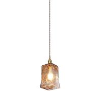QYYZTQY V-intage Farmhouse Pendant Light Hammered Glass Lampshade Compatible with Dining Room Kitchen Island, Chandelier