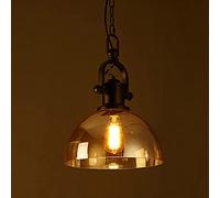 QYYZTQY V-intage Iron LED Pendant Lights Loft Industrial Chandelier Kitchen Hanging Dining Room Decor Home Light Fixtures Glass Lampshade Interesting Life for Kitchens Wall Lamp