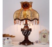QYYZTQY Victorian White Table Lamp Single Vintage Bedside Table Lamp for Nightstand Large Rustic Antique End Lamp Mid Century Bedroom Desk Light for Living Room Farmhouse Home Office Entryway