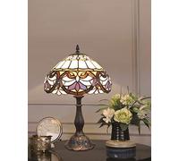 QYYZTQY Vintage 12-Inch European Style Stained Glass Lost in Purple Series Table Lamp Bedside Lamp