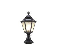 QYYZTQY Vintage Aluminium Die-Casting Pillar Lamp Post Lantern Traditional E27 Outdoor Lawn Lights Waterproof Landscape Lighting Column Light High Brightness Glass Garden Courtya(Black)