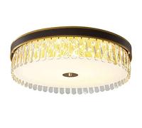 QYYZTQY Vintage Creative Crystal Ceiling Lamp Round Flush Mount Ceiling Light Dimmable Ceiling Lamps Flush Mount LED Lighting Fixture with 3000/4000/6000K for Kitchen, Hallway, Porch, Cl