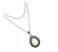 QYYZTQY Vintage Double Layer Shaped Opal Pendant Necklace for Special Occasions Women Jewelry