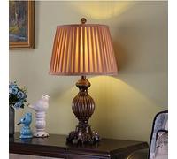 QYYZTQY Vintage European Style Desk Lamp Decorative Resin Table Lamp Bedroom Night Lamp Modernity Minimalism Living with Fabric Shade E27 for Nursery Hotel Cafe 27 * 62cm