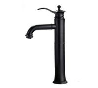 QYYZTQY Vintage for Black, Brass Sink Hot and Cold Water Faucet, Single Handle Basin taps Mixer Bathroom Tap, Tall