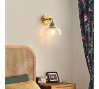 QYYZTQY Vintage Industrial Light Irregular Glass Hardwired for Mirror Living Room Bedroom Hallway Vanity Dressing Wall Mounted Lamp with E26/ Base(White,18cm)