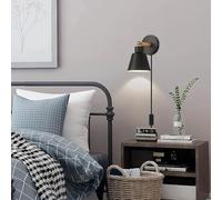 QYYZTQY Vintage Industrial Wall Light with Rotatable Handle for Bedroom, Living Room and Restaurant (White)