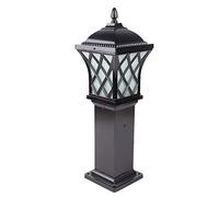 QYYZTQY Vintage Lawn Courtyard Garden Grass Column Lantern European Aluminum Frosted Glass Lampshade Community Street Light Villa Outdoor Landscape Waterproof High Pole Lamp E27 (Black)