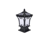 QYYZTQY Vintage LED Solar Waterproof Outdoor Garden Lamp Lantern IP55 Rainproof Metal Aluminum Column Lamps Garden Villa Gate Door Post Pillar Light Community Patio Aisle Balcony(Bronze-M-High 45CM)
