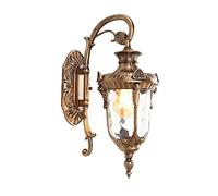 QYYZTQY Vintage Outdoor Light Fixtures European Exterior Lantern, IP65 Waterproof Farmhouse Lights, Hammered Glass Shade Wall Lamps for House Garage Porch (Color : Bronze)