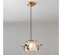 QYYZTQY Vintage Pendant Light Flower Glass Hanging Ceiling Lamp French Style Small Chandelier Single Pendant Lights Kitchen Island Lighting Fixture Dining Table Lamps E27 Droplight