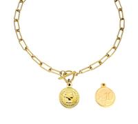 QYYZTQY Vintage Silver Necklaces for Women Men Thick Punk Chain A Queen Elizabeth Round Coin Pendant, Toggle Clasp with OT Buckle