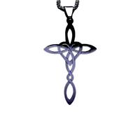 QYYZTQY Vintage Silver Witch Pendant A Celtic Cross Necklace for Men