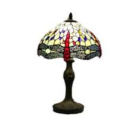 QYYZTQY Vintage Style Table Lamp Stained Glass Dragonfly Bedroom Bedside Eye Protection Lamp Hotel Restaurant Decorative Warm as Ever