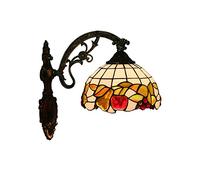 QYYZTQY Wall, 7.8Inch Fruit Stained Glass Luxurious Wall Lamp for Bedroom, Kitchen, Living Room, Bathroom, Hallway Indoor Wall Lighting Fixtures