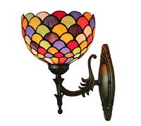 QYYZTQY Wall, 7.8Inches Rustic Style Stained Glass Wall Lamp Elegant Colorful Victorian Decorative Wall Light Fixtures for Staircase Bedroom Hotel Living Room