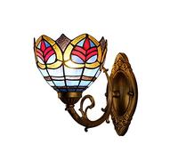 QYYZTQY Wall, 7Inches Stained Glass Wall Light Elegant Red Heart-Shaped Flower Victorian Decorative Wall Lamp for Staircase Bedroom Hotel Living Room,B (Color : B)