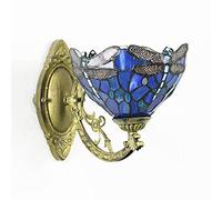 QYYZTQY Wall Lamp, 7.8Inch Style Dragonfly Wall, Handmade Stained Glass Lampshade E26/E27 Base Wall Light Fixtures for Bedroom, Living Room, Bathroom, Hallway Indoor Lighting